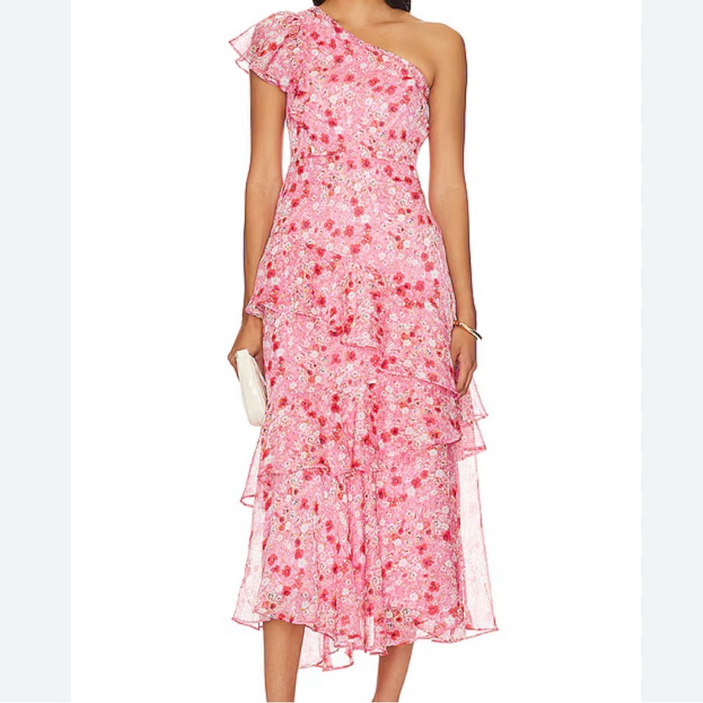 ASTR The Label Victoriana Floral One Shoulder Dress